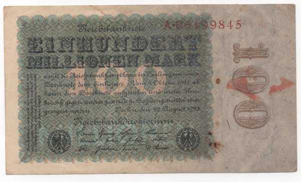 BL 2120 Uang Darurat jerman Lama Tahun 1923 100 mark Sesuai Gambar