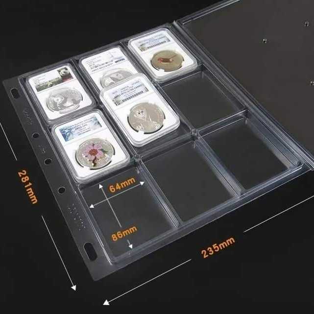 Refill transparan keras PET 281 x 235mm 9 lubang slab pccb ngc pcgs