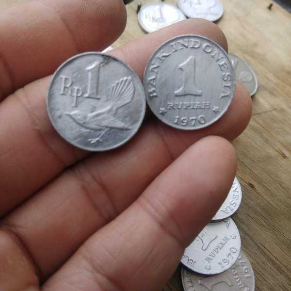 per 1 keping koin kuno 1 rupiah 1970 sudah dibersihkan Ready Mahar