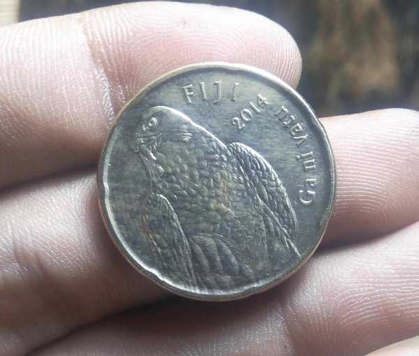 A 1876 Koin Kuno 2 Dollar Fiji Tahun 2014 Bekas Pakai Kondisi Sesuai Gambar