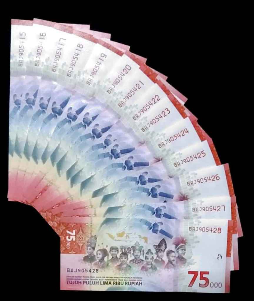 UANG PECAHAN 75.000; EDISI KHUSUS 75 TAHUN INDONESIA MERDEKA 1945-2020
