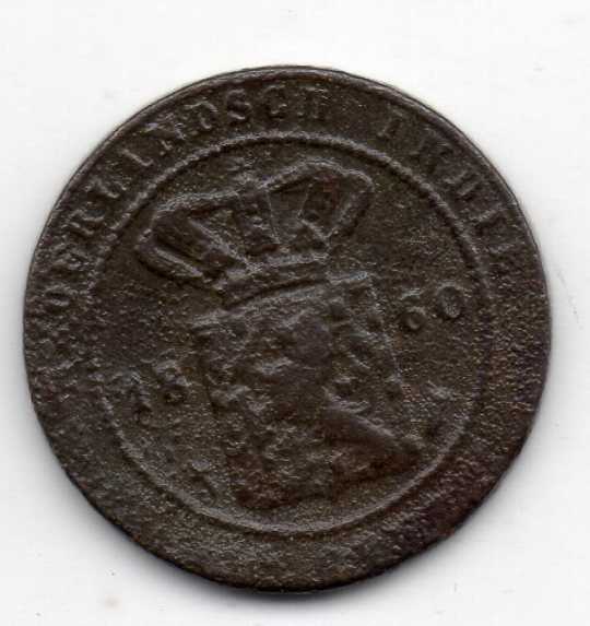 A3863 Koin Kuno Ned Indie 1-2 Cent 1860 Sesuai gambar Asli Ready