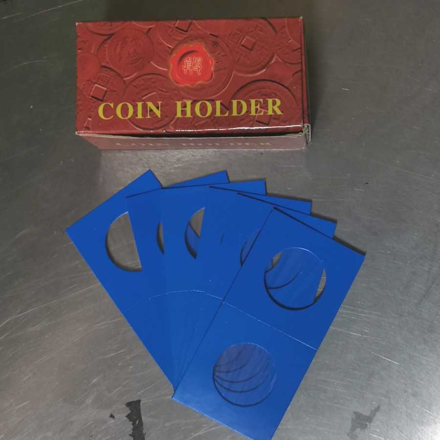Pelindung koin coin holder karton biru tebal 20 mm