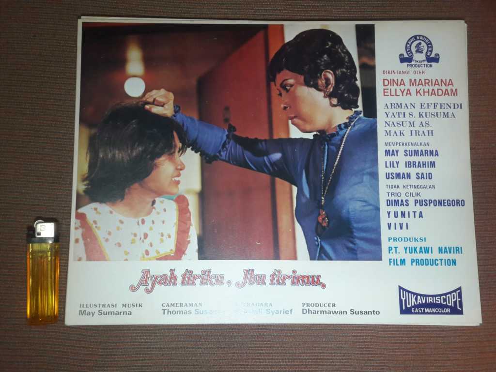 1 set (10 poster) original jadoel lawas film Ayah Tiriku, Ibu Tirimu