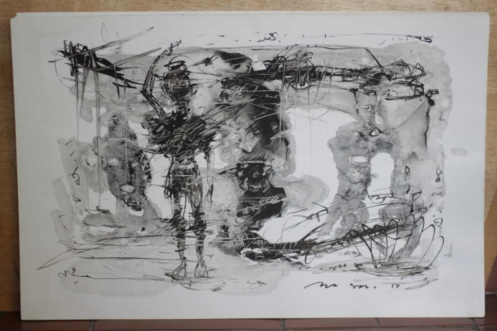 Lukisan tinta diatas kertas ( Penjaga )