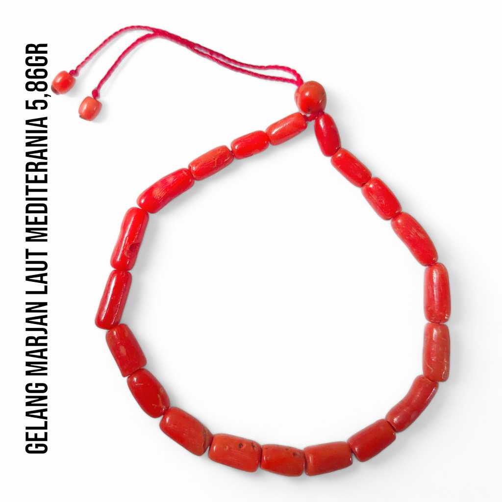 Gelang Marjan Corallium Rubrum Asli Laut Mediterania 5,86 Gram