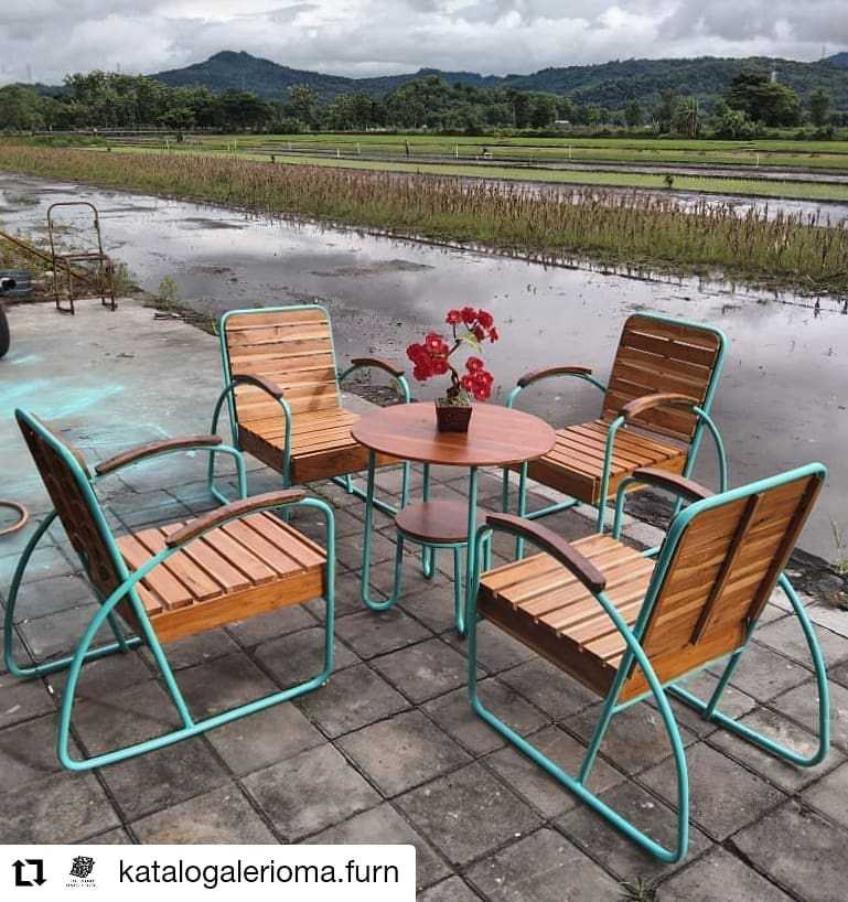 Kursi Artdeco Papan Kayu Fullset. (PREORDER)