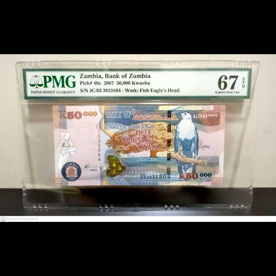 Zambia K 50000 KwachaUNC PMG 67 EPQ