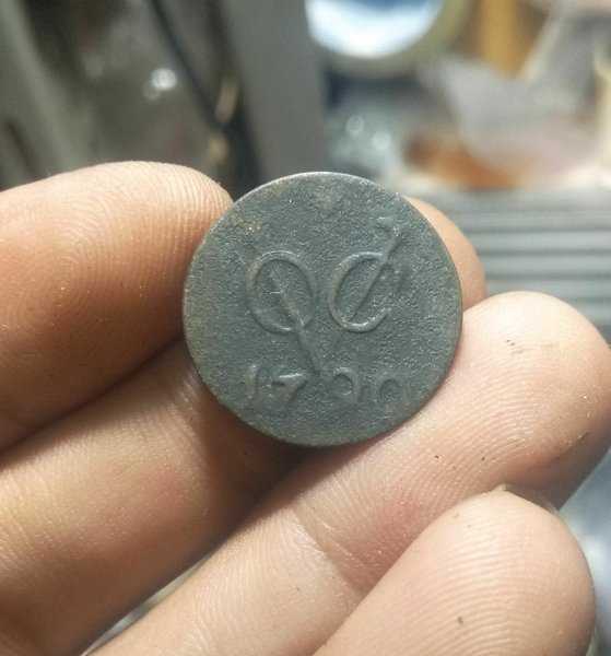 A 2136 Koin Kuno VOC Ultrech 1 Doit Tahun 1790 Bekas Pakai Kondisi Sesuai Gambar