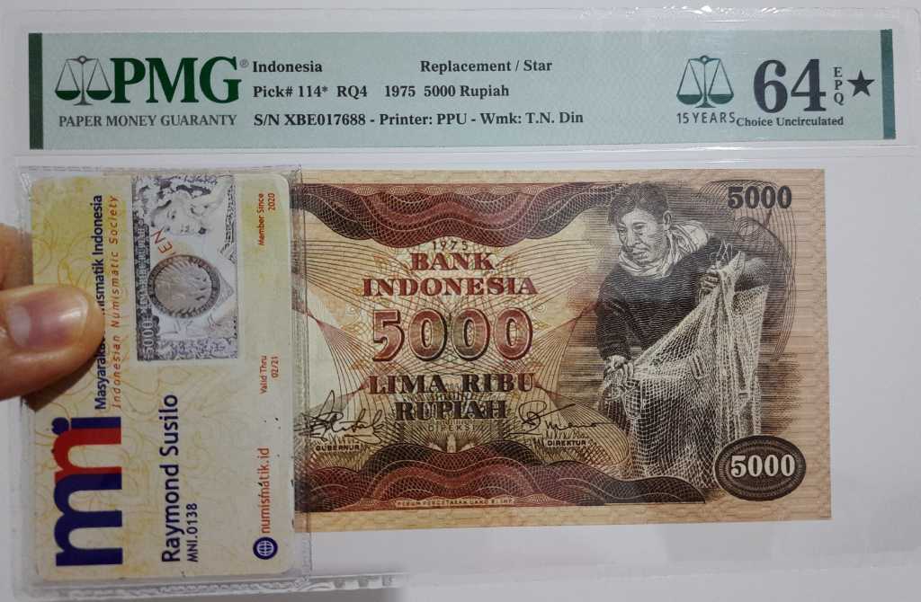 PMGY4 EPQ Star Designation 5000 Rupiah 1975 Penjala