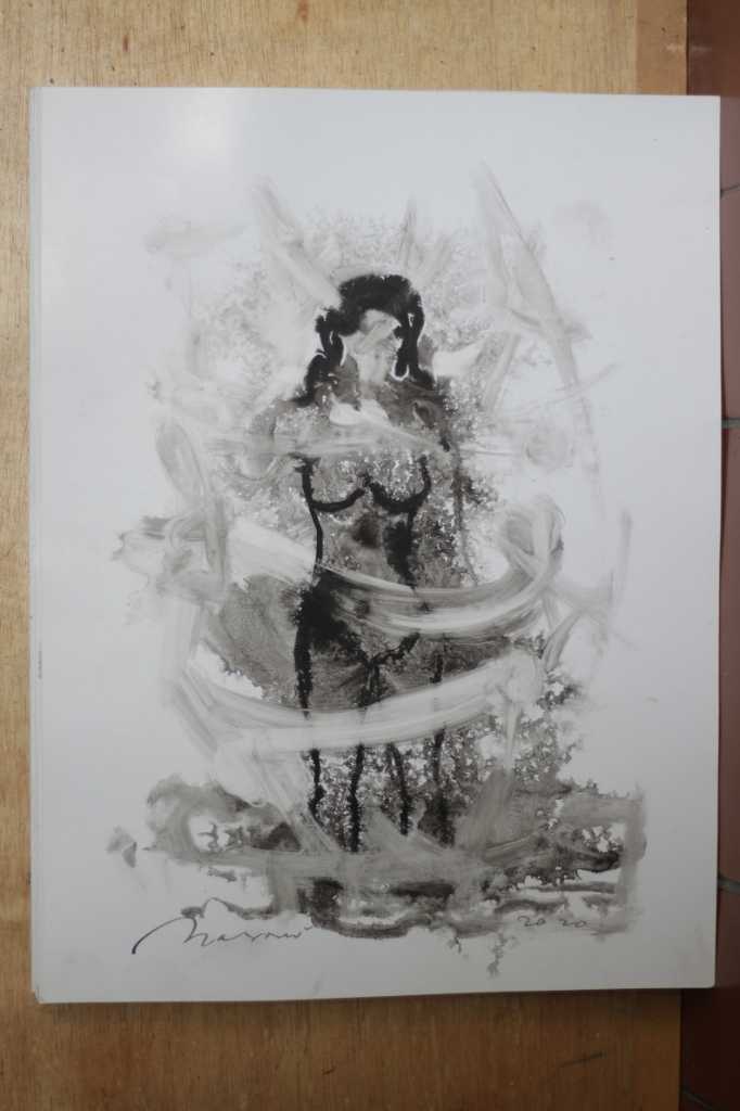 Lukisan tinta diatas kertas ( Perempuan )