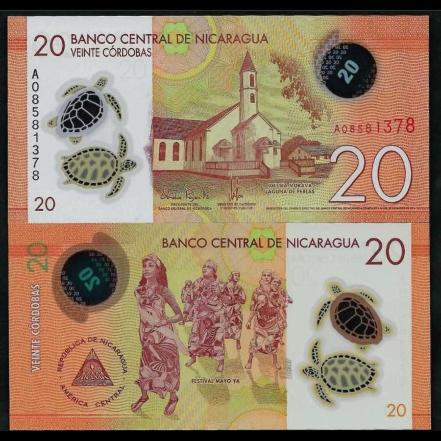 Nicaragua 20 Cordobas Polymer UNC