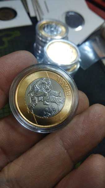 A1071 Brazil Bimetal Commemorative Olympic Yudo Unc Dalam Kapsul