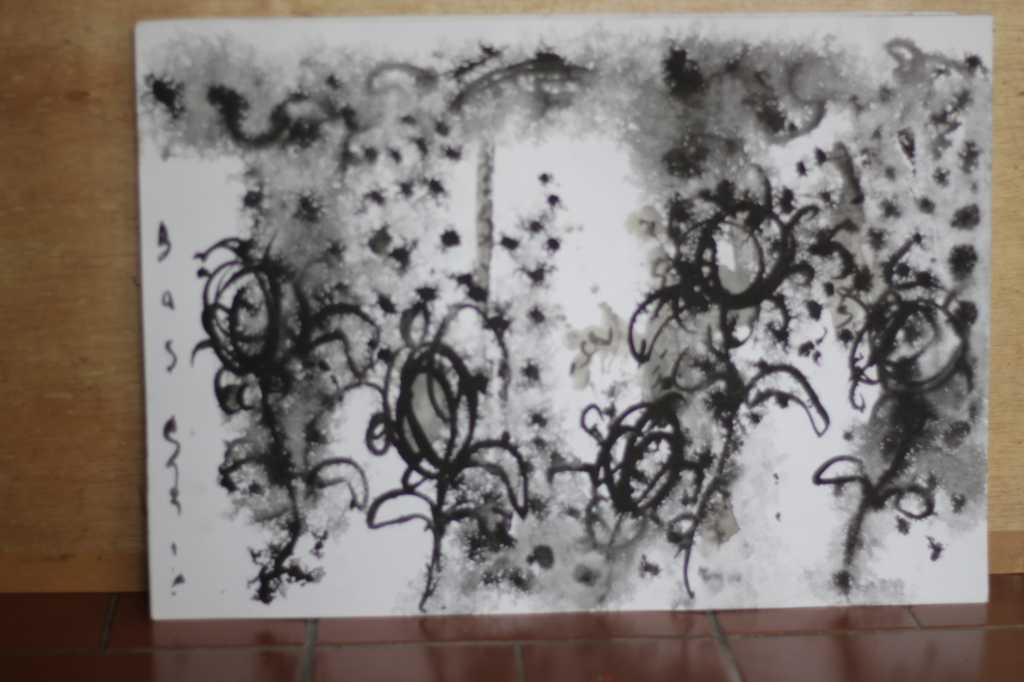 Lukisan tinta diatas kertas ( Bunga Matahari )