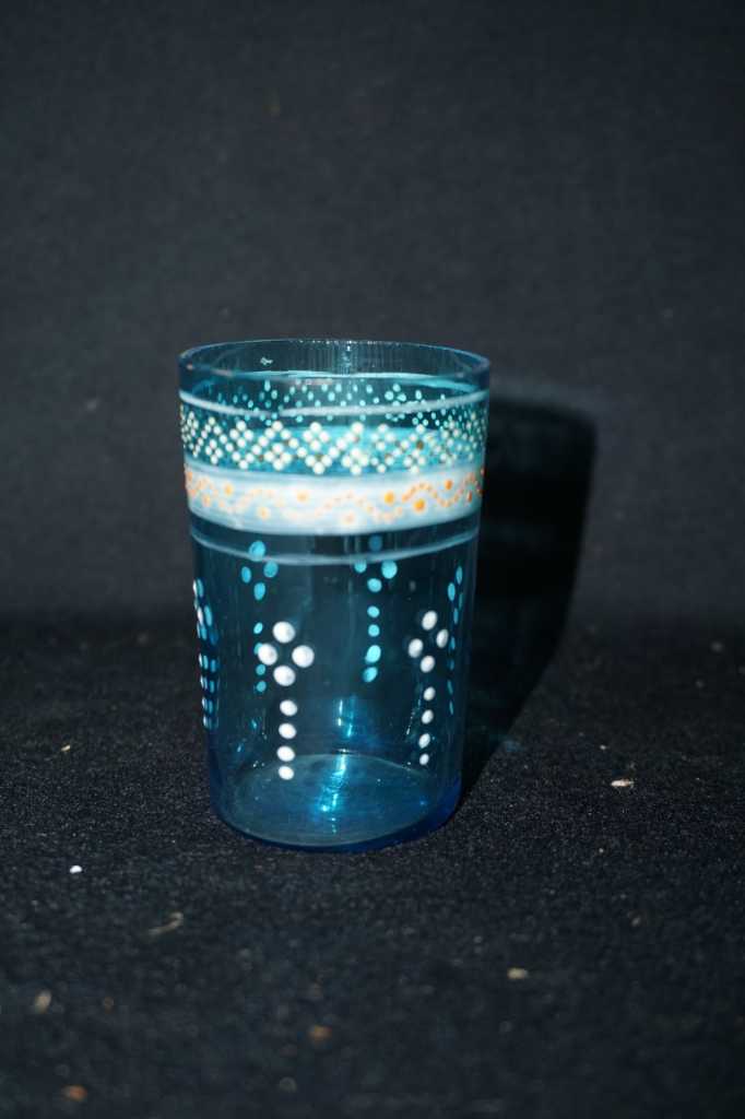 Gelas Sloki Biru Garis