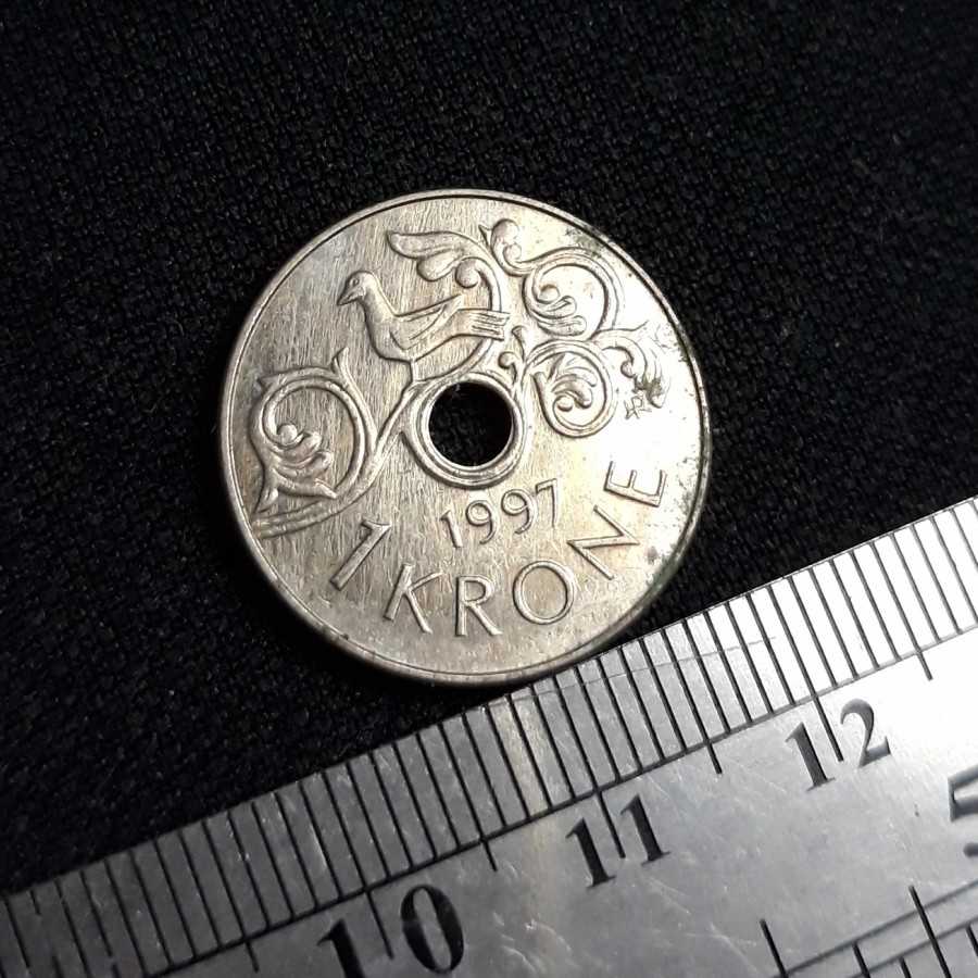 Norwegia ( Norway ) - 1 Krone 1997 : Koin / Asing / Kuno