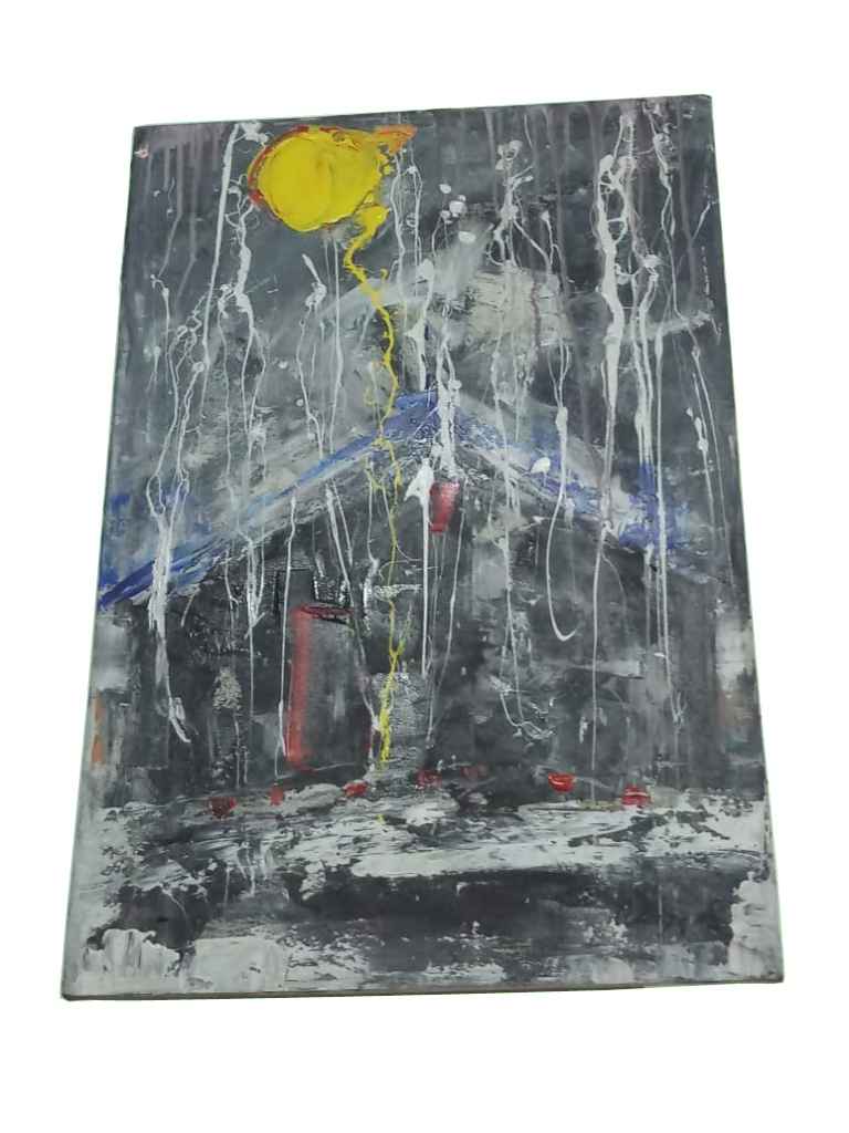 LUKISAN "ABSTRAK BULAN DIATAS RUMAH"