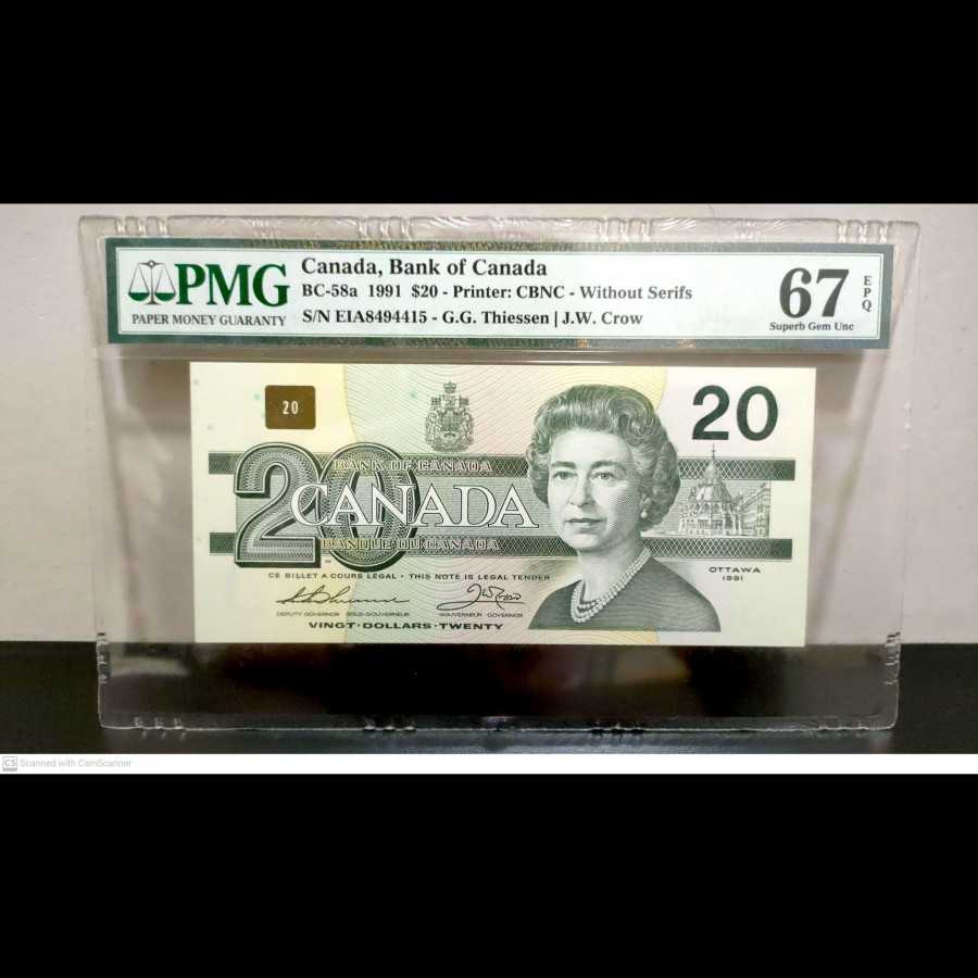 Canada 20 Dollars 1991 UNC PMG 67 EPQ
