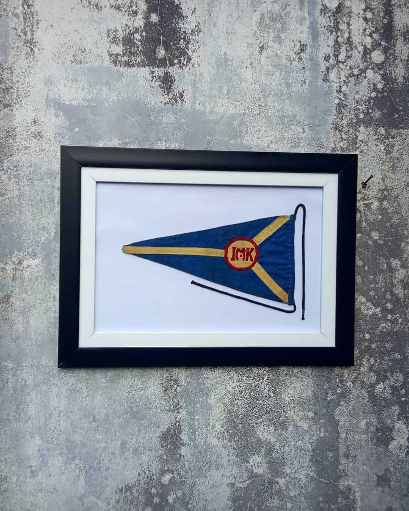 Bendera Club Motor Vintage/ motorcycle pennant "IMK", era tahun '50an.