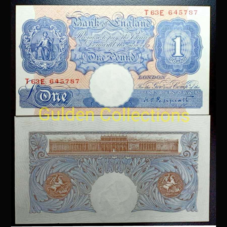 Uang Kuno Inggris England 1 Pound 1940 UNC