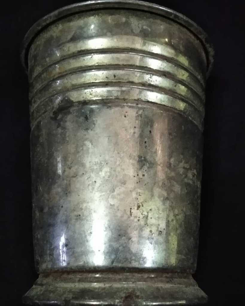 Gelas jadul Sepuh perak tinggi 10cm diameter 8 cm