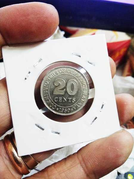 A1007 Malaya 20 cent Tahun 1950 Sesuai Gambar