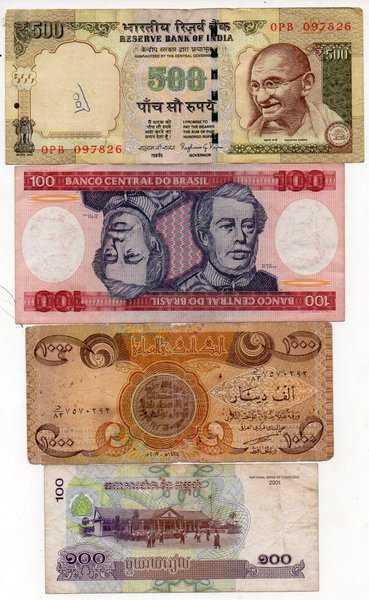 BL3331 Set 4 Lembar Uang Asing Lama Sesuai Gambar Asli Read