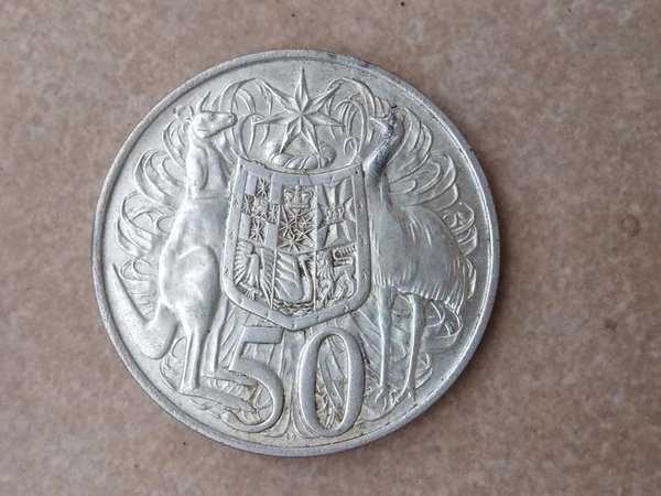 A2467 Koin Perak 50 Cent Australia tahun 1966 Sesuai Gambar