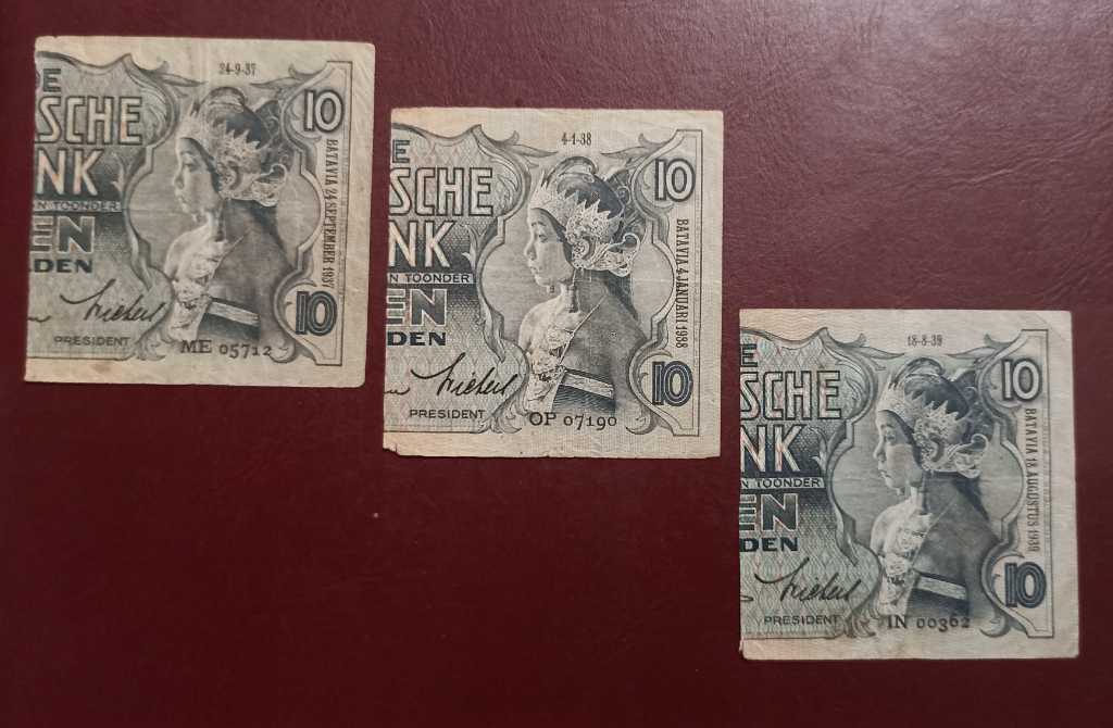Uang senering/uang potong 10 gulden 1937 1938 1939