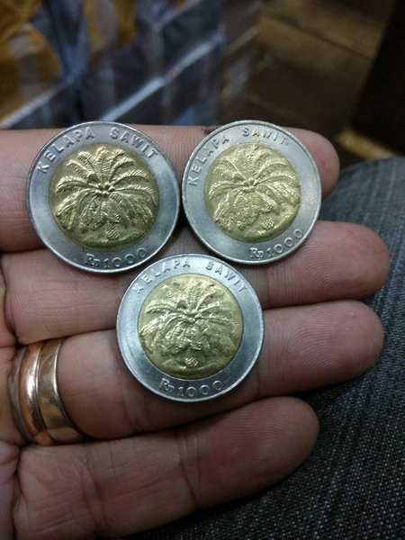 x575 lot 3 keping koin 1000 kelapa sawit kondisi sesuai gambar