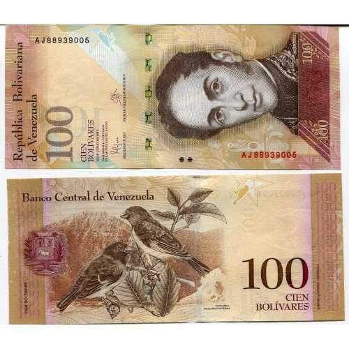 BL 1060 VENEZUELA 100 BOLIVARES 2015 UNC Mulus Per 1 Lembar