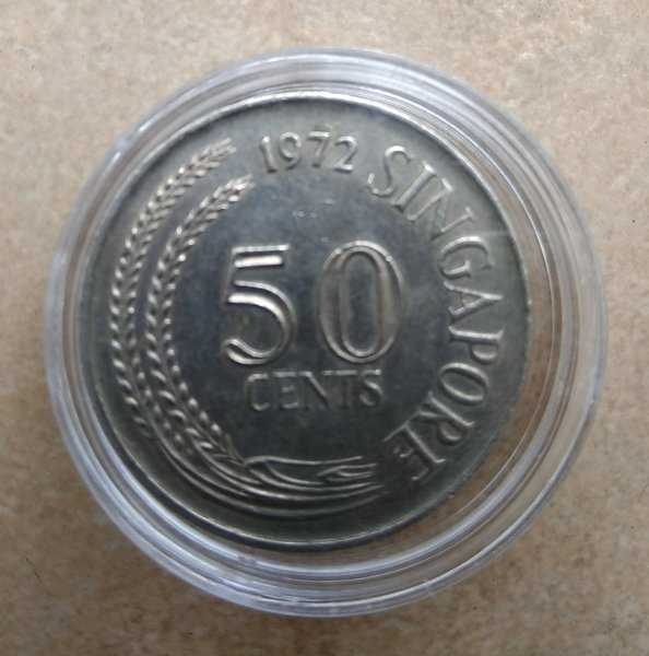 X 253 Singapore 50 Cent tahun 1972 Berikut Kapsul