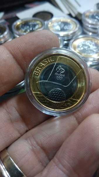 A1066 Brazil Bimetal Commemorative Olympic Golf Unc Dalam Kapsul