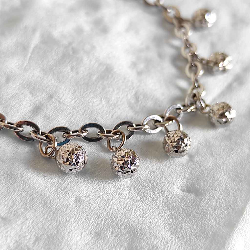 Perhiasan Gelang Tiffany Emas White Gold 11 Bola [A005]