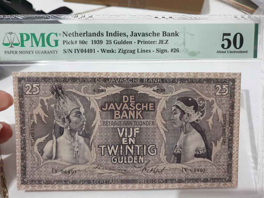Ned indies wayang 25g 1939 ttd smith langka aunc pmg 50