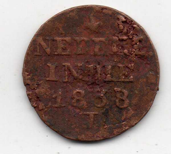 A1416 Neterlands Indie 1 Cent Tahun 1838 Bekas Sesuai Gambar