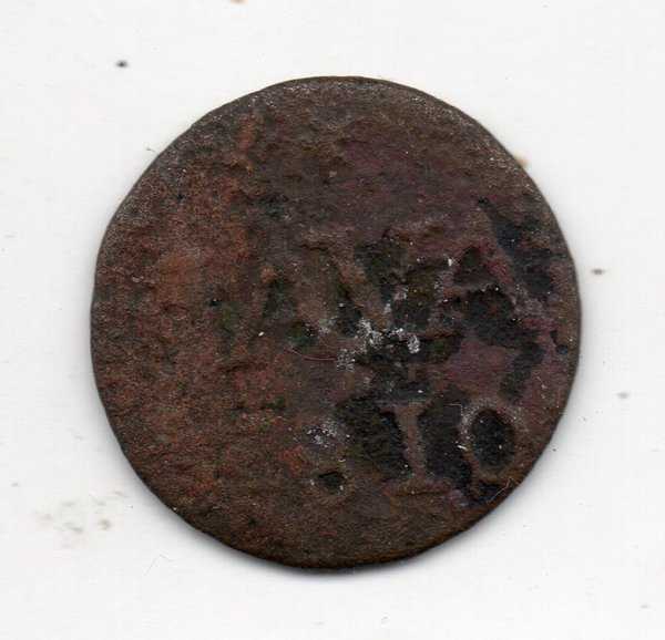 X 769 British Java Duit Tahun 1810 LN Bekas Pakai Sesuai Gambar