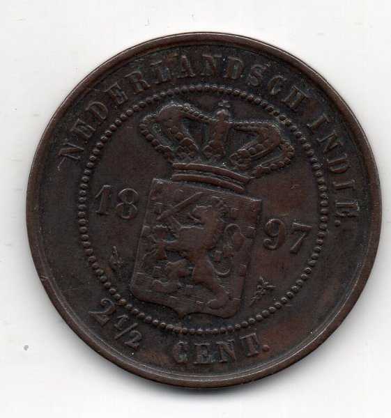 A4016 Koin Kuno 2 Setengah Cent Benggol Tahun 1897 Sesuai Gambar Asli Ready