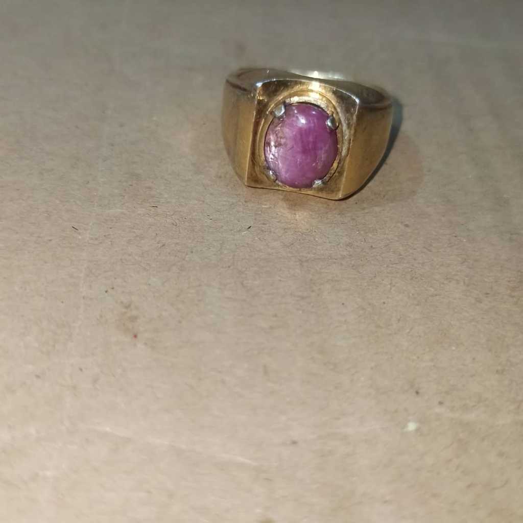 Cincin Batu permata ruby ring warna gold