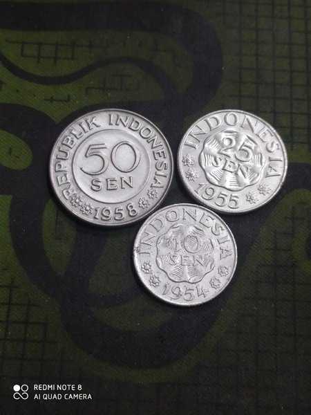 A2562 Per Set 3 Keping Coin Kuno Indonesia 10-25-50 lihat deskripsi