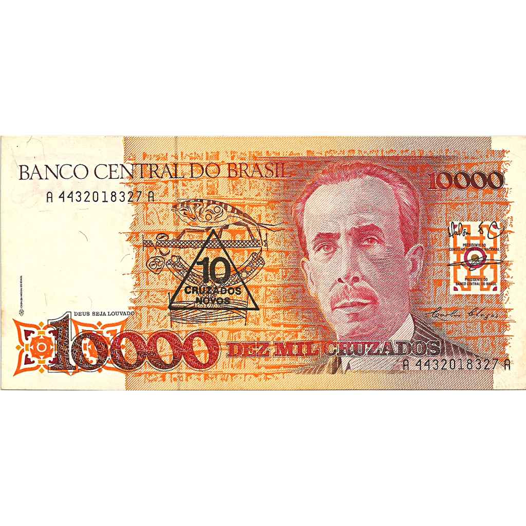 Uang Kuno Brasil 1989 10000 Cruzados
