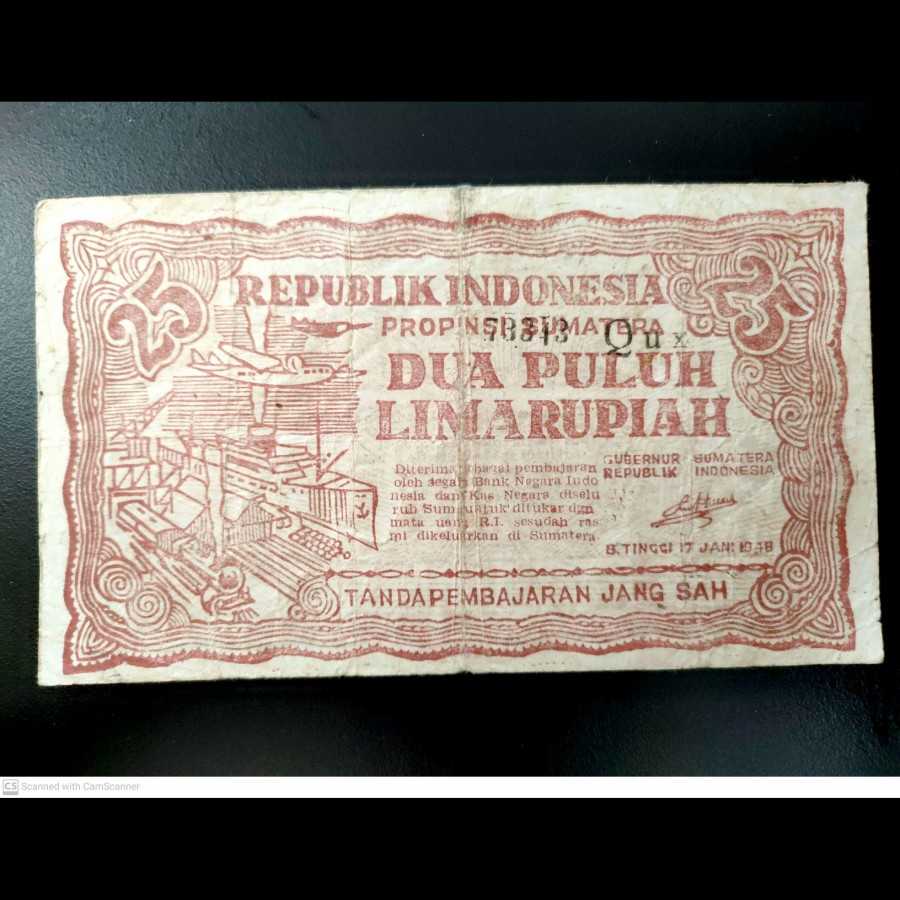Uang Kuno Orida Uang Daerah Bukit Tunggi1948