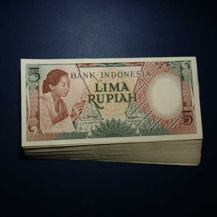 uang kuno 5 rupiah pekerja