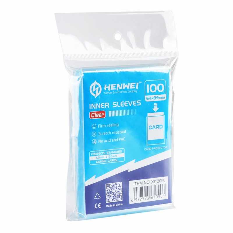 HENWEI 64 x 89 mm plastik pelindung kartu trading card slevees bening