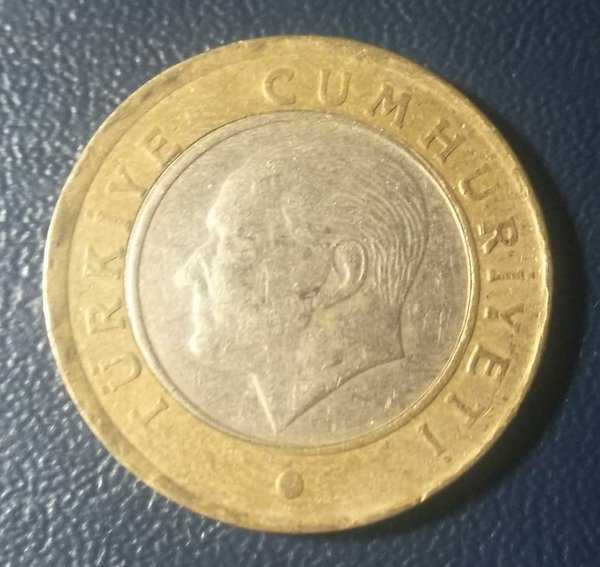 A 1693 Koin Bimetal 1 Lirasi TURKEY 2009 Kondisi Sesuai gambar