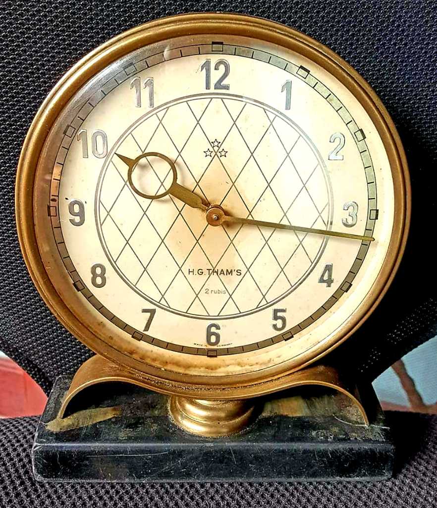 Jam Meja Antik Germany Merk H.G.Tham's Kuncian