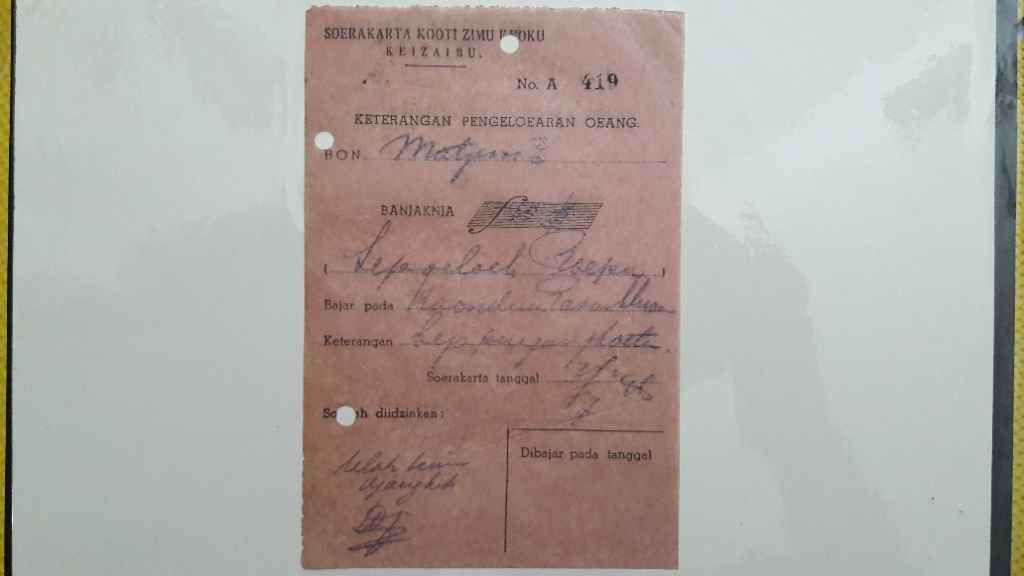 Keterangan Pengeloeran Oeang Jaman REVOLUSI