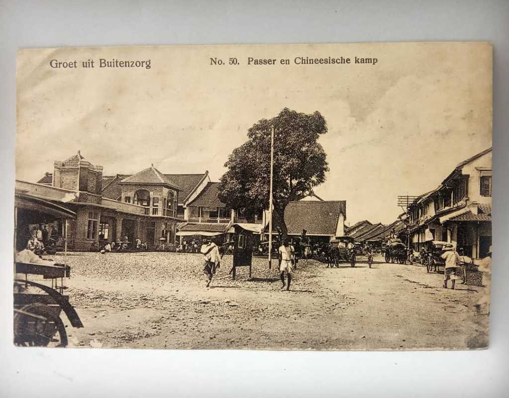 Kartu pos antik, suasana daerah pecinan di daerah "Bogor" - Jawa Barat.