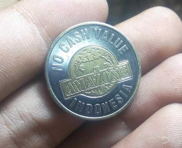 A 1879 Koin Kuno Bimetal Token Amazone Indonesia Bekas Pakai Kondisi Sesuai Gambar