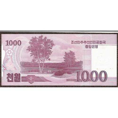 BL 1047 Korea Utara 1000 WON 2008 Specimen 0000000 UNC Mulus Per 1 Lembar